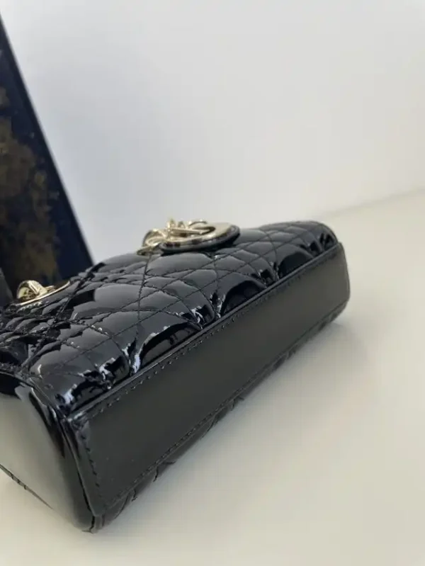 Dior Lady D-Joy Mini Bag Black Patent - Image 5