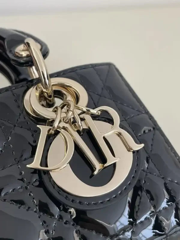 Dior Lady D-Joy Mini Bag Black Patent - Image 6