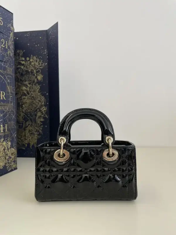 Dior Lady D-Joy Mini Bag Black Patent - Image 7