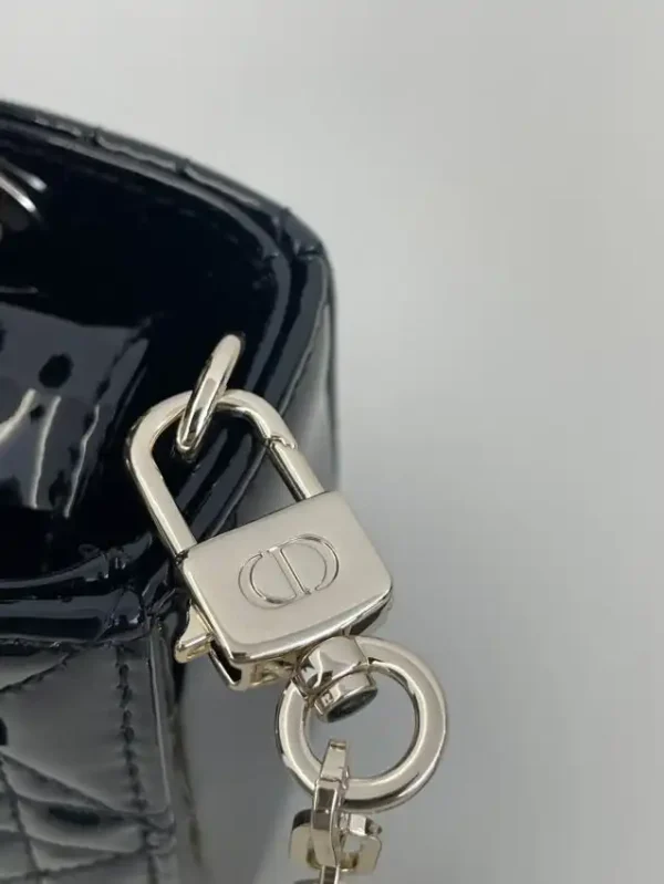 Dior Lady D-Joy Mini Bag Black Patent - Image 8
