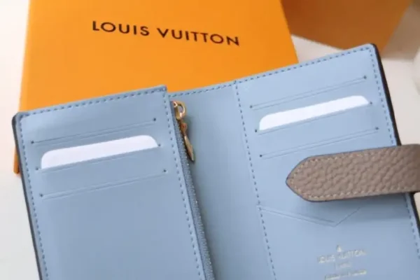 Louis Vuitton Vertical Compact Wallet Beige - Image 3