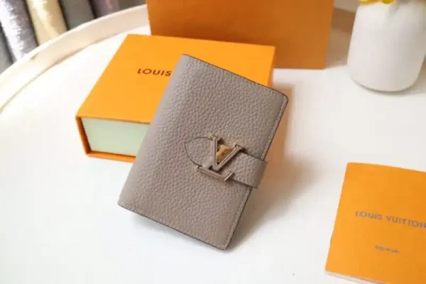 Louis Vuitton Vertical Compact Wallet Beige