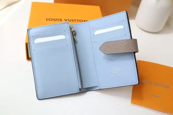 Louis Vuitton Vertical Compact Wallet Beige - Image 9