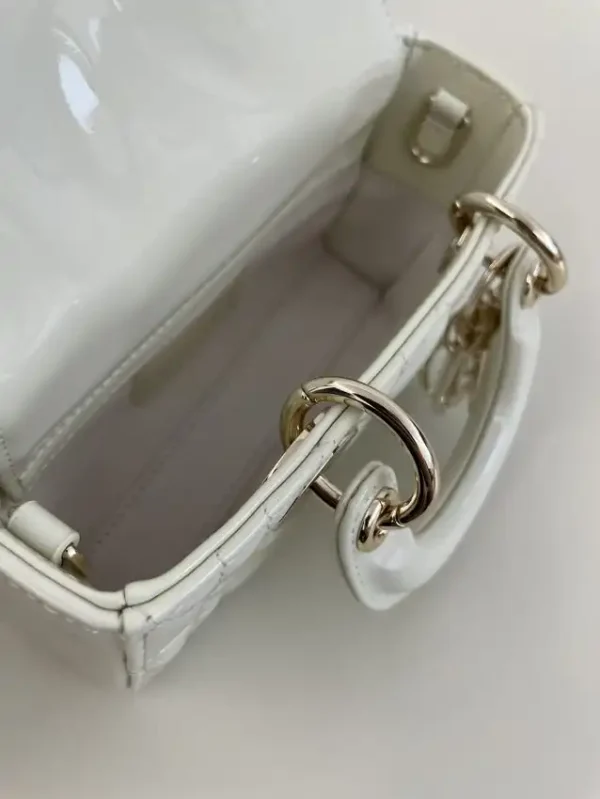 Dior Lady D-Joy  Mini Bag White Patent - Image 5
