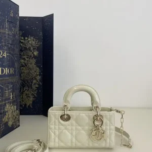 Dior Lady D-Joy  Mini Bag White Patent