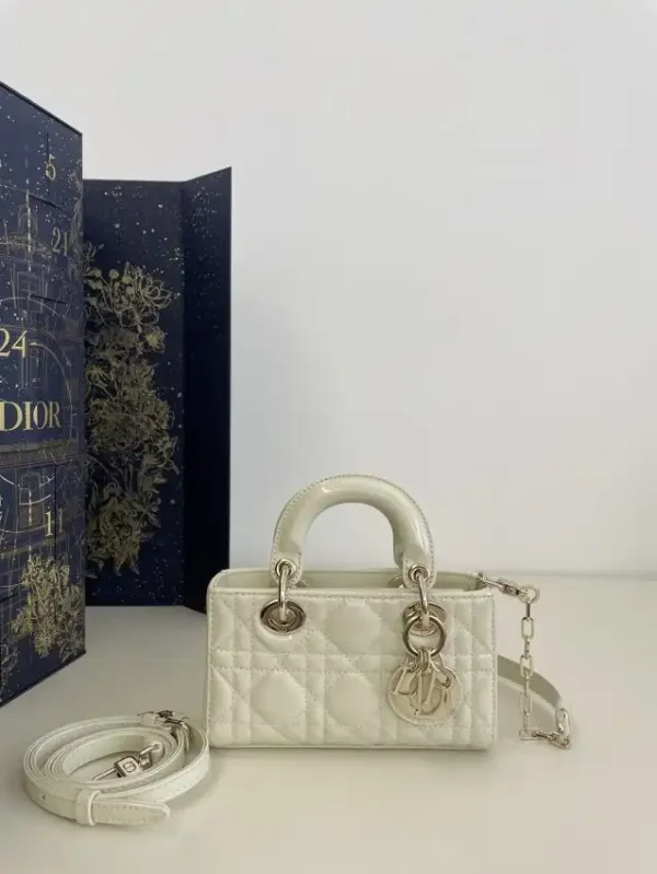 Dior Lady D-Joy  Mini Bag White Patent