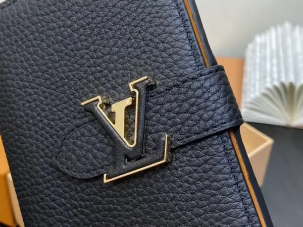 Louis Vuitton Vertical Compact Wallet Black - Image 3