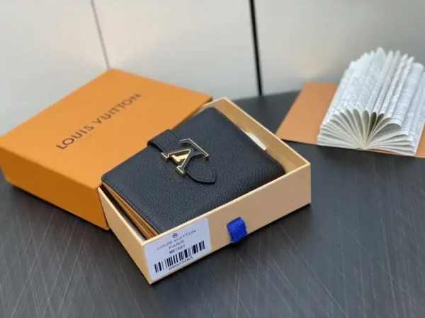 Louis Vuitton Vertical Compact Wallet Black - Image 7
