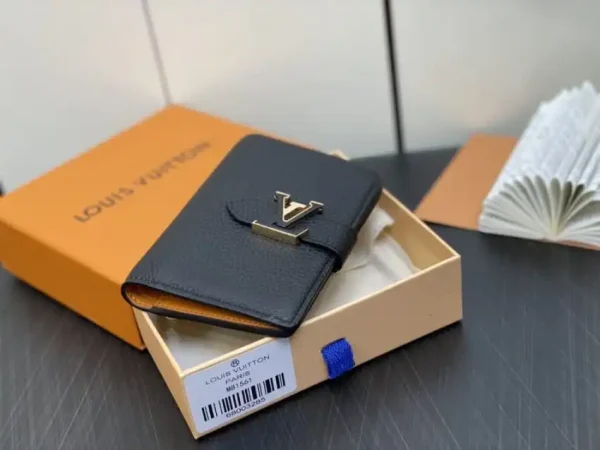 Louis Vuitton Vertical Compact Wallet Black - Image 8