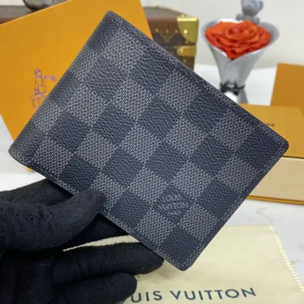 Louis Vuitton Multiple Wallet Black Grid - Image 7