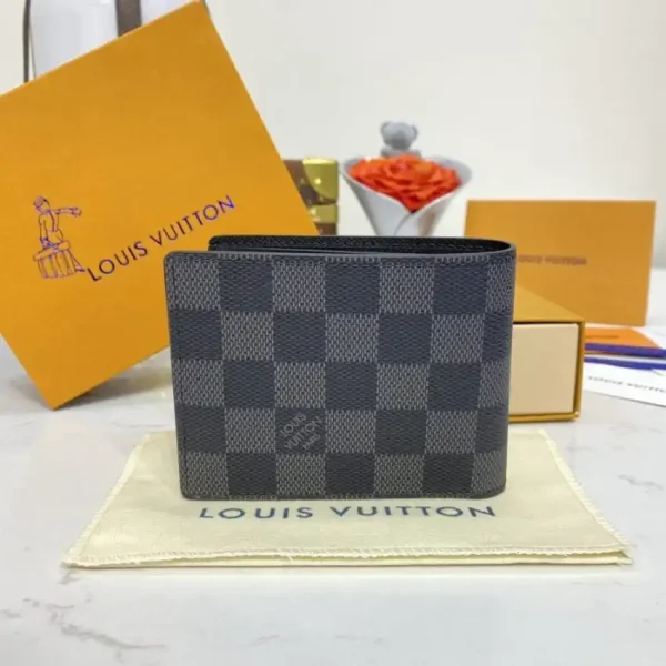 Louis Vuitton Slender Wallet Black Grid - Image 3