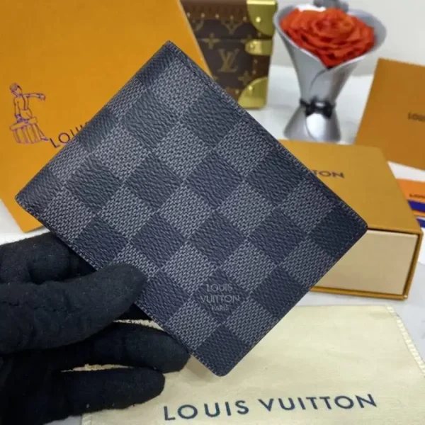 Louis Vuitton Slender Wallet Black Grid - Image 6