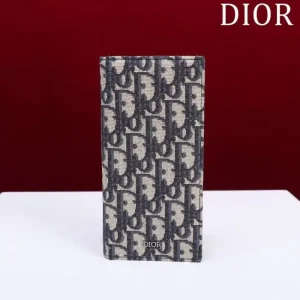 Dior Long Jacquard Wallet White