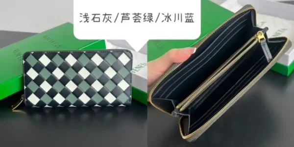 Bottega Veneta Zip Long Wallet Green Grid - Image 10