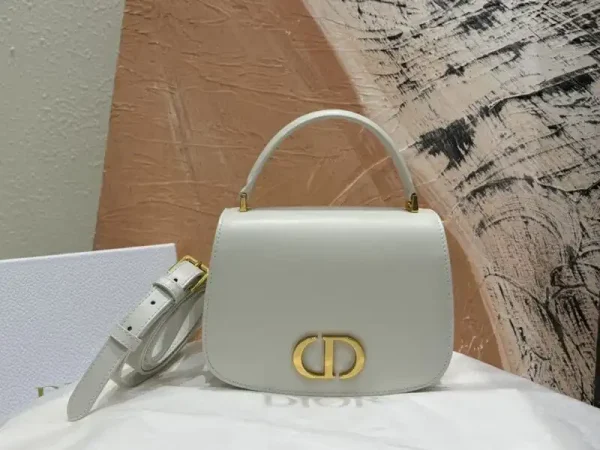 Dior 30  Montaigne Avenue Top Handle White