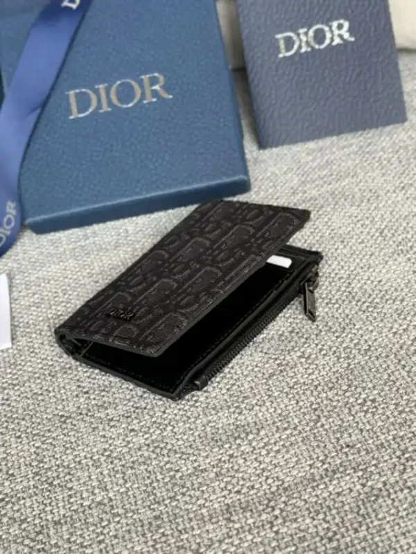 Dior Zipper Card Holder Black - Image 3