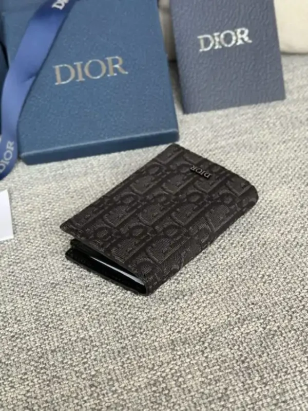 Dior Zipper Card Holder Black - Image 4