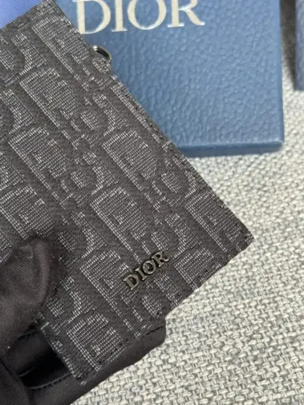 Dior Zipper Card Holder Black - Image 6