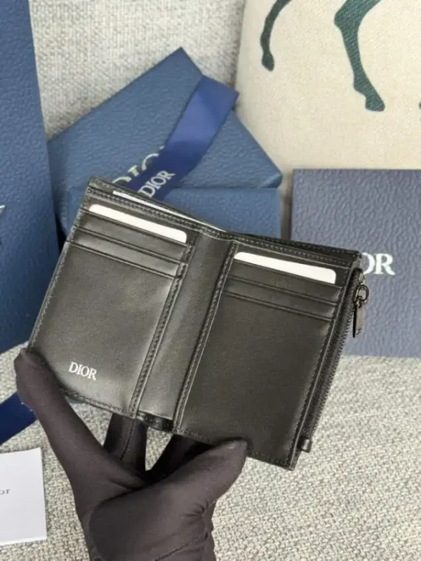 Dior Zipper Card Holder Black - Image 8