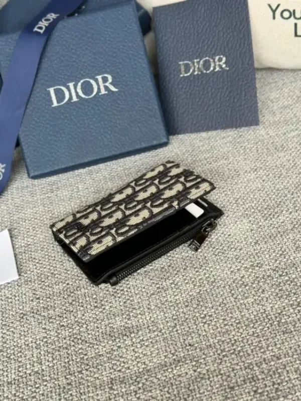 Dior Zipper Card Holder White - Image 6