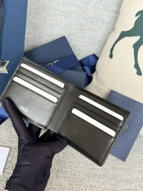 Dior Jacquard Wallet Oblique Black - Image 2
