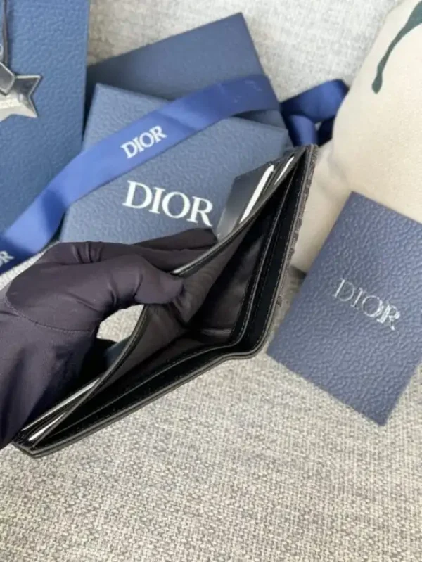 Dior Jacquard Wallet Oblique Black - Image 4