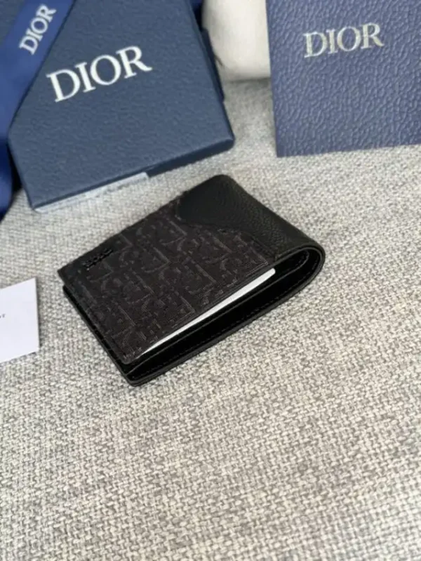 Dior Jacquard Wallet Oblique Black - Image 6