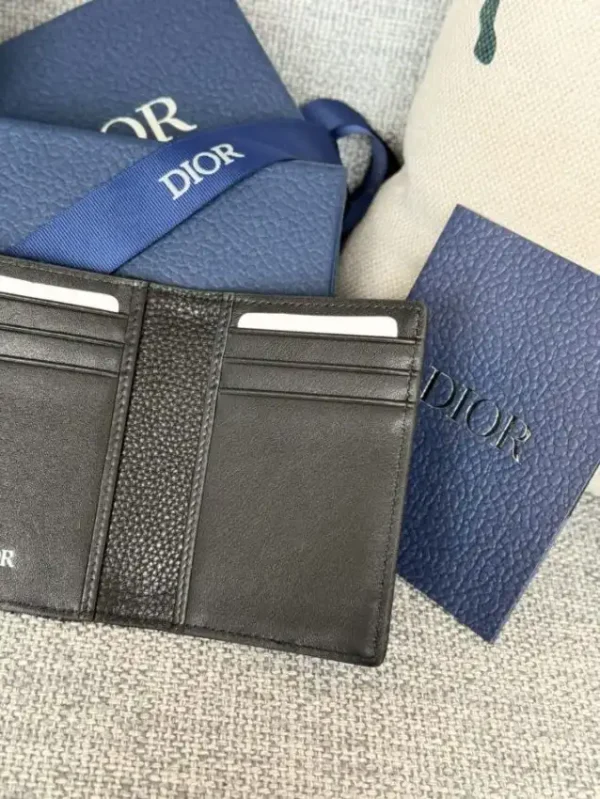 Dior Bi Fold Card Holder Oblique Black - Image 4