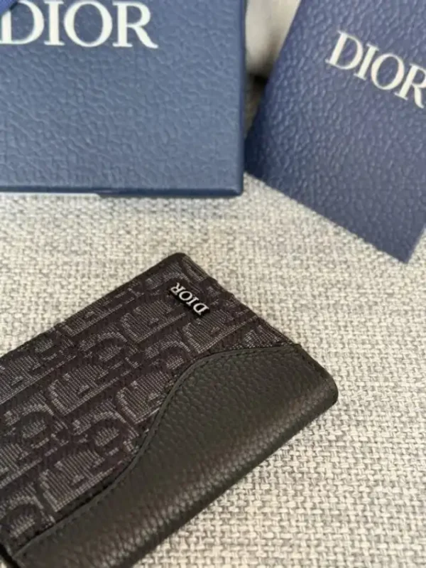 Dior Bi Fold Card Holder Oblique Black - Image 7