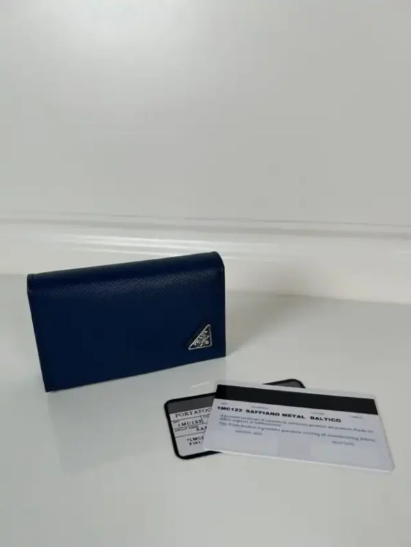 Prada Saffiano Wallet Blue - Image 3