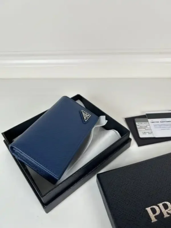 Prada Saffiano Wallet Blue - Image 4
