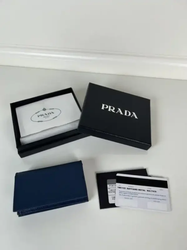 Prada Saffiano Wallet Blue - Image 6