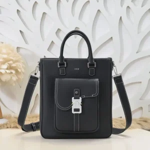 Dior Saddle Shopping Tote Black