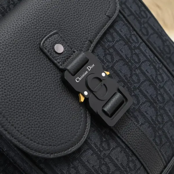 Dior Saddle Shopping Tote Oblique Black - Image 3