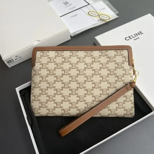Celine Triumphe Clutch White - Image 3