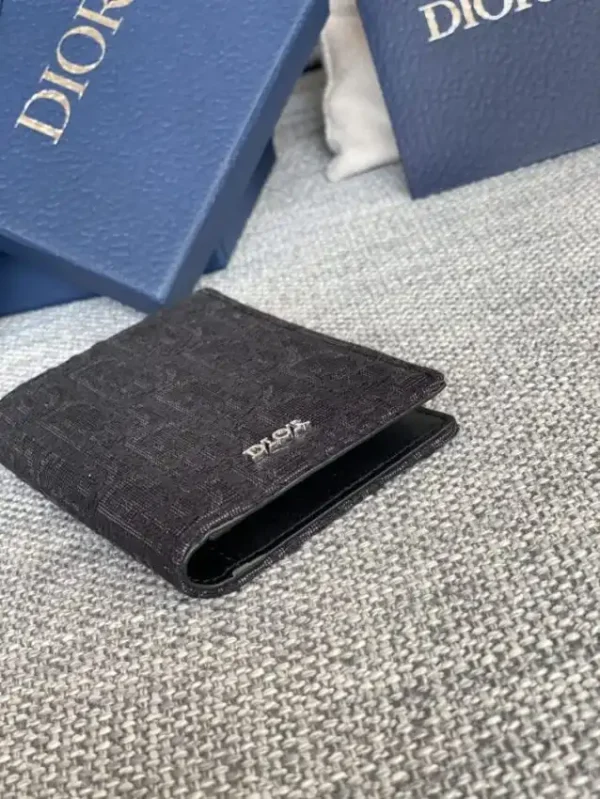 Dior Bi Fold Card Holder Black - Image 3