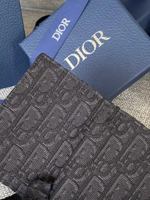 Dior Bi Fold Card Holder Black - Image 4