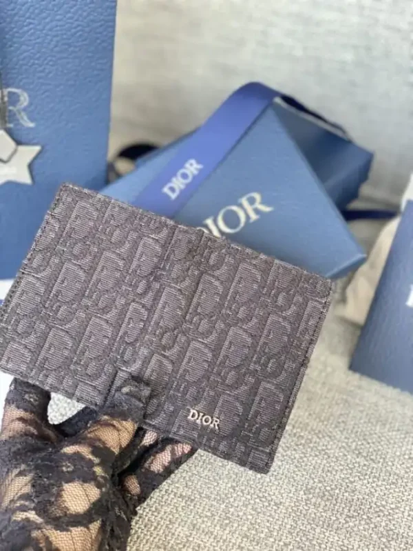 Dior Bi Fold Card Holder Black - Image 5