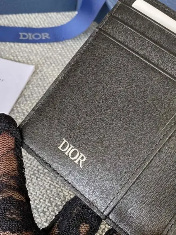 Dior Bi Fold Card Holder Black - Image 7