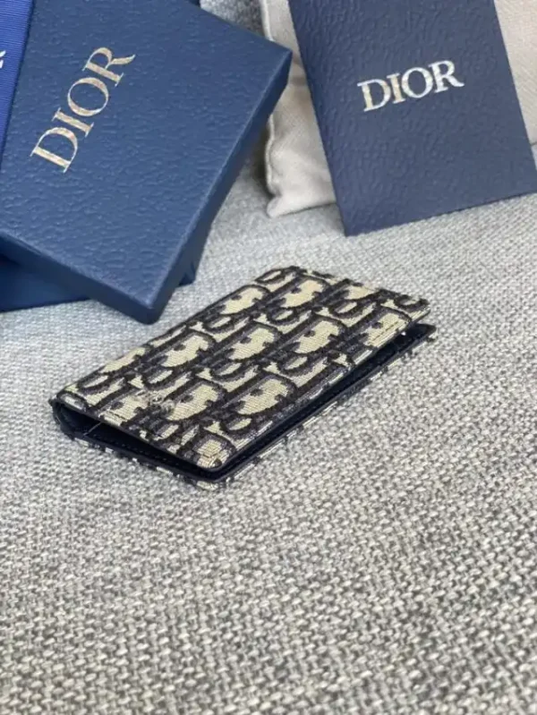 Dior Bi Fold Card Holder Oblique White - Image 2