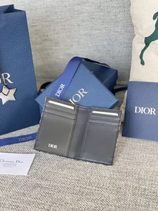 Dior Bi Fold Card Holder Oblique White - Image 5