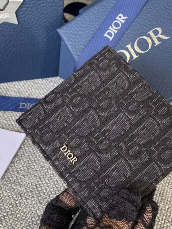 Dior Jacquard Wallet Black - Image 3