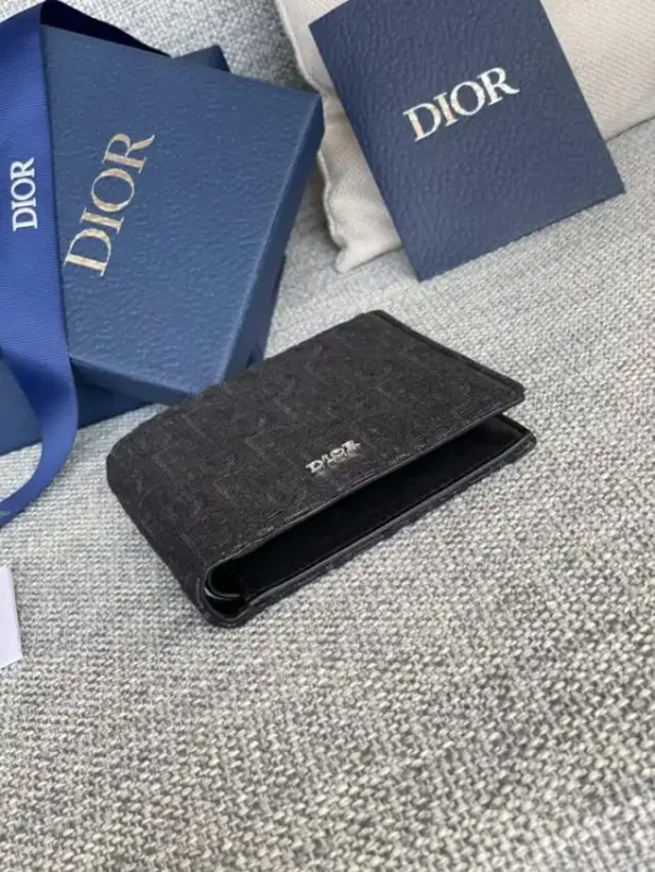 Dior Jacquard Wallet Black - Image 8