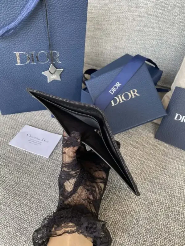 Dior Jacquard Wallet Black - Image 9