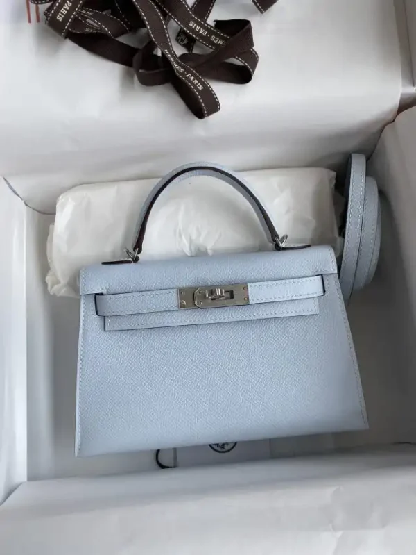 Hermes Kelly Epsom Haze Blue