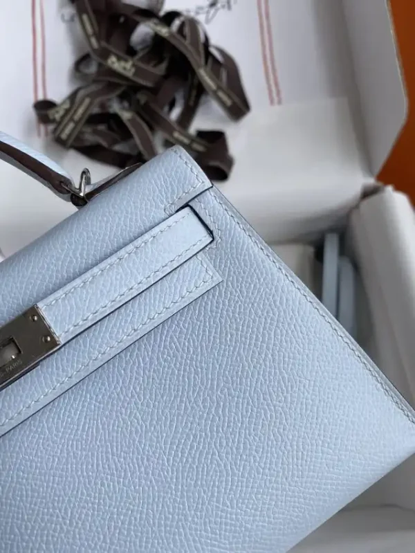 Hermes Kelly Epsom Haze Blue - Image 6