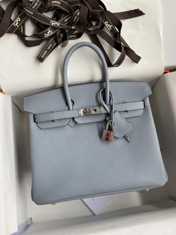 Hermes Birkin Epsom  Linen Blue Silver