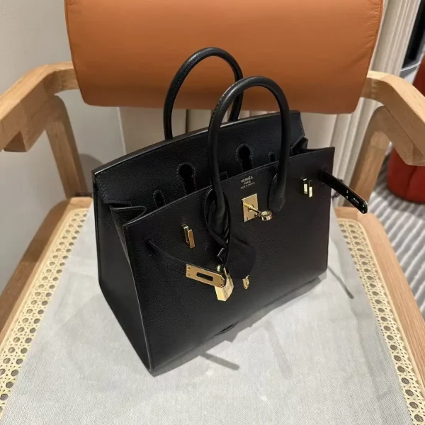 Hermes Birkin Epsom Black Noir Gold - Image 4