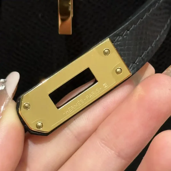 Hermes Birkin Epsom Black Noir Gold - Image 7