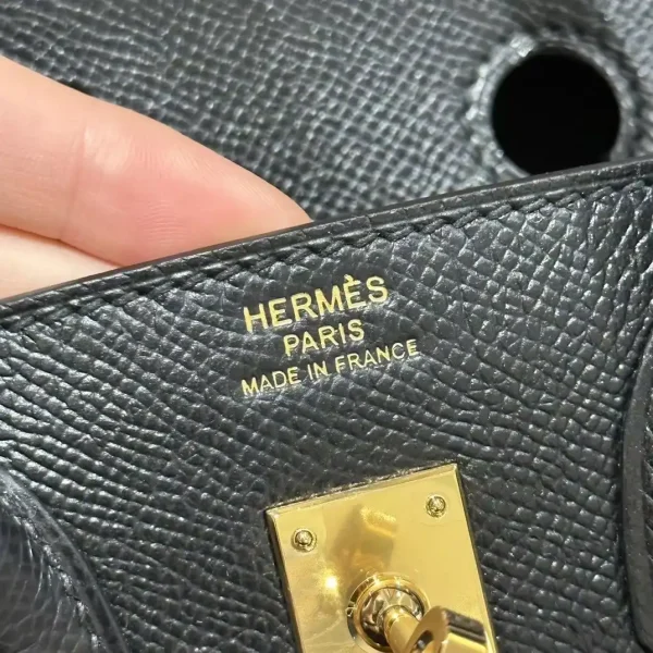 Hermes Birkin Epsom Black Noir Gold - Image 8